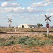 Hangar from the Railway Crossing