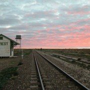 Sunset on the train line